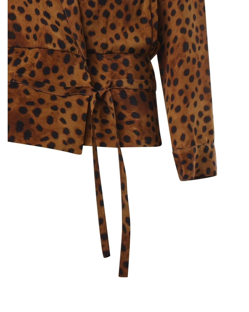 Ottod'Ame Brown Ottod'Ame Wrap Tie Printed Top