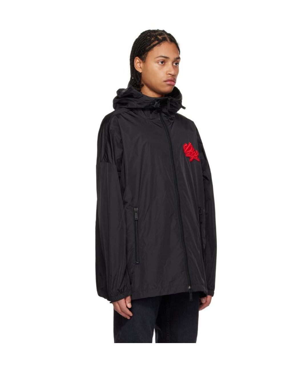 DSquared² Black Logo Patch Zipped Jacket for men