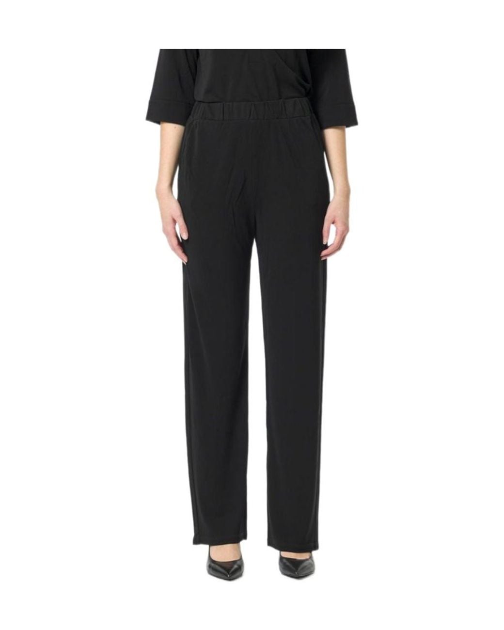 Max Mara Black Elastic Waist Casual Pants