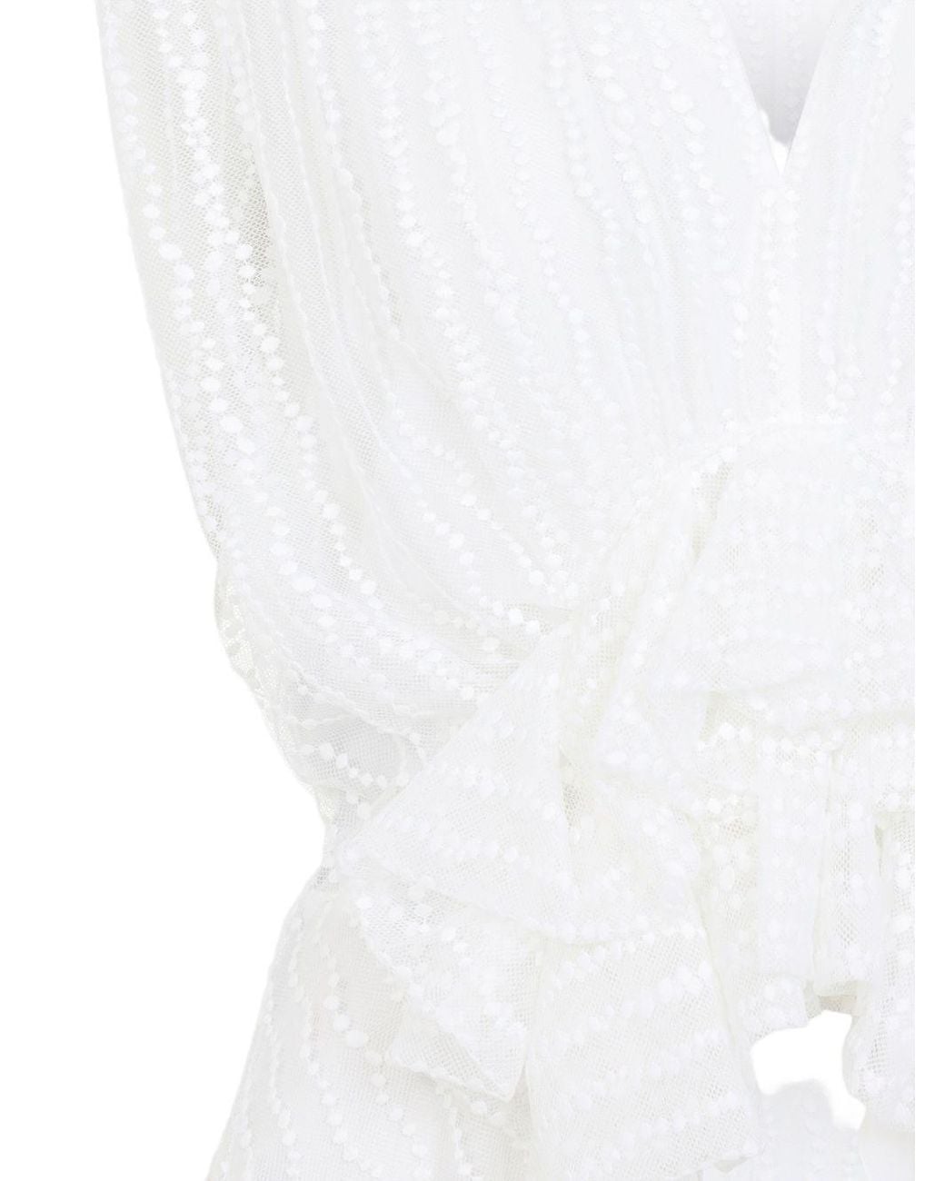 Alberta Ferretti White Asymmetrical Top