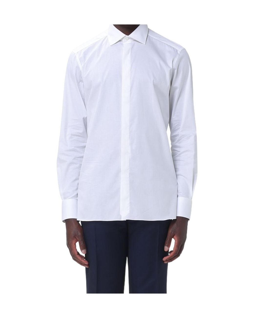 Zegna White Stretch-Popeline Shirt for men