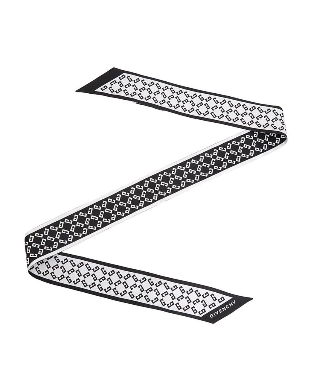 Givenchy White Pointed Silk Scarf