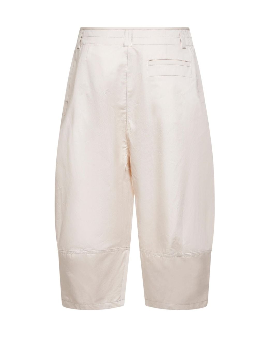 Lemaire White Pleated Balloon Shorts