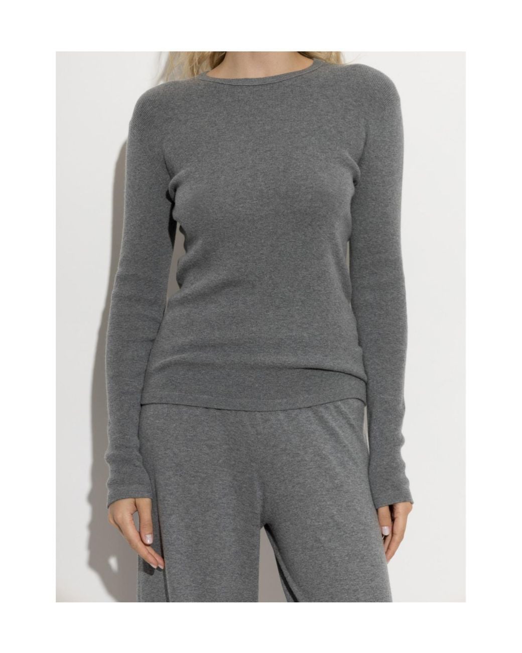 Lisa Yang Gray Vivian Long Sleeve Top