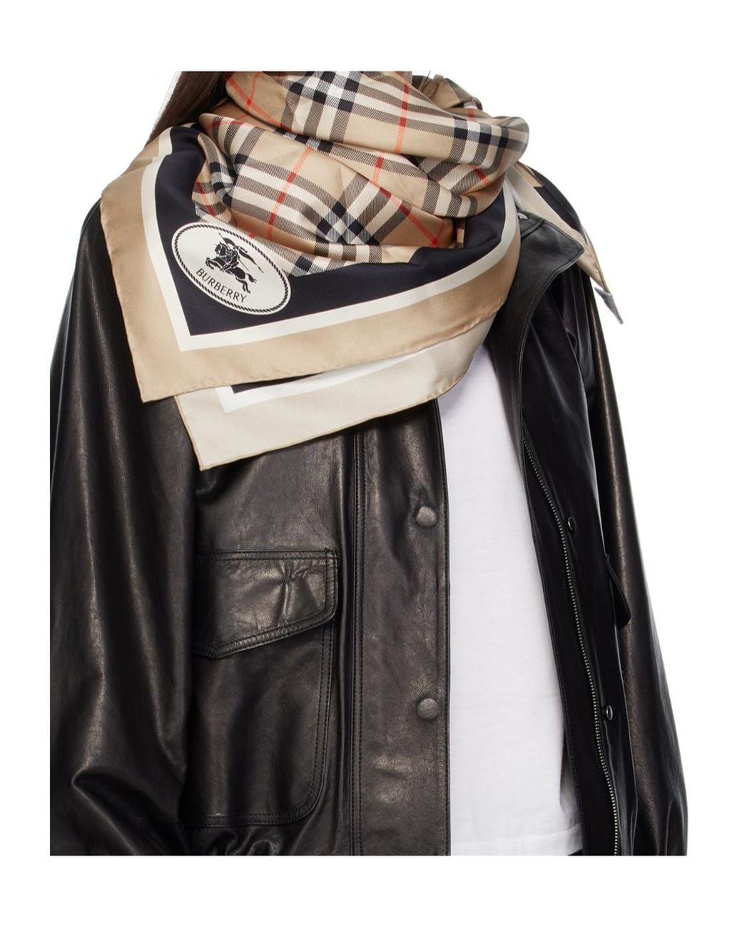 Burberry Natural Vintage Checked Finished-Edge Scarf