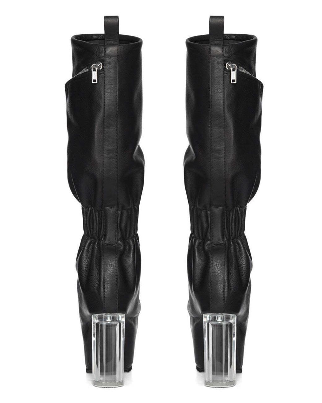 Rick Owens Black Heeled Platform Boots