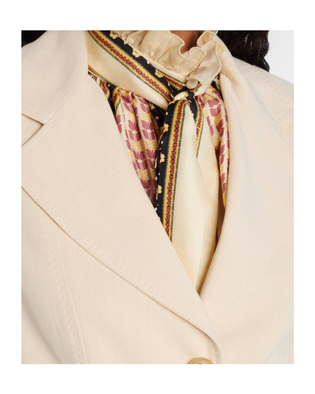 Etro Natural Long-Sleeved Button-Down Jacket