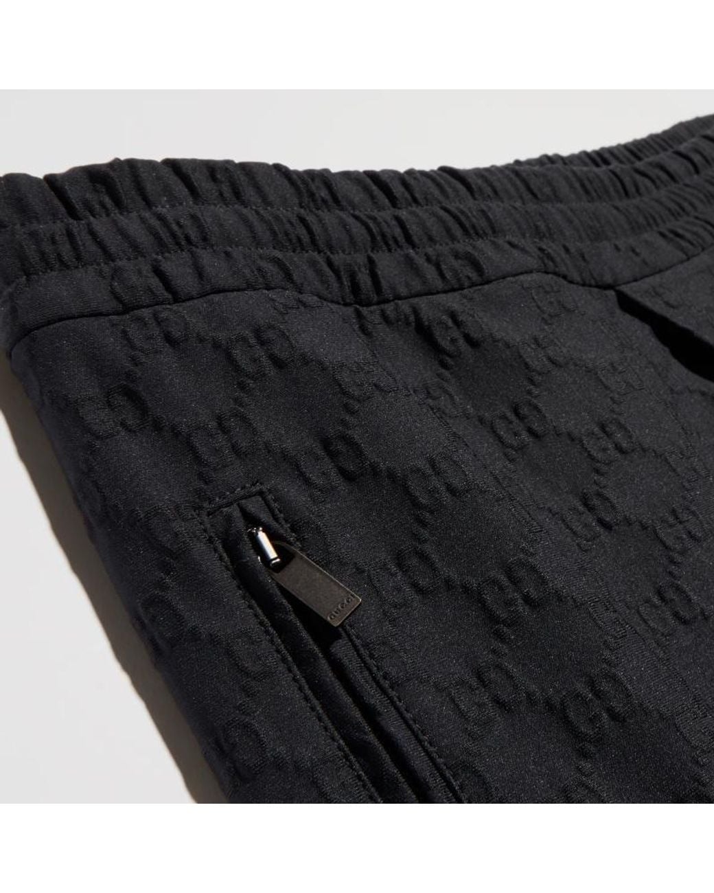 Gucci Black Gg Jersey Jacquard Sportswear Pants for men