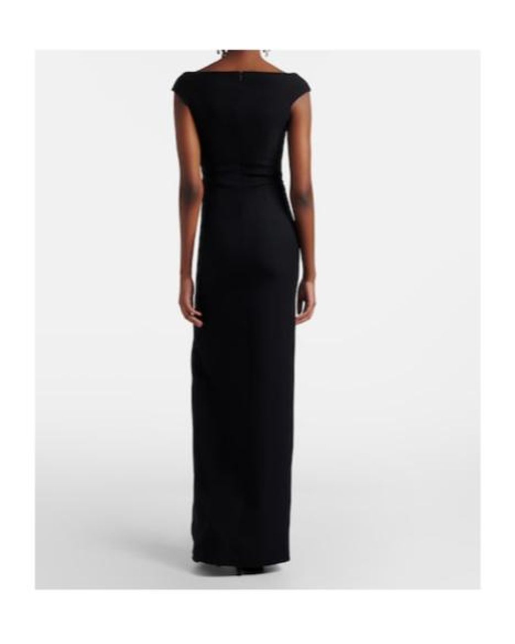 Safiyaa Black Lucrezia Embellished Crêpe Gown