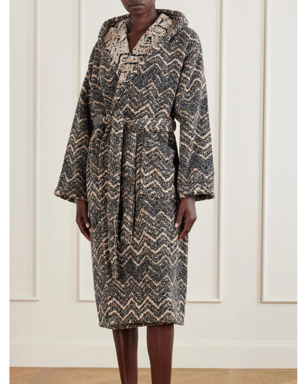 Missoni Gray Hooded Cotton Robe