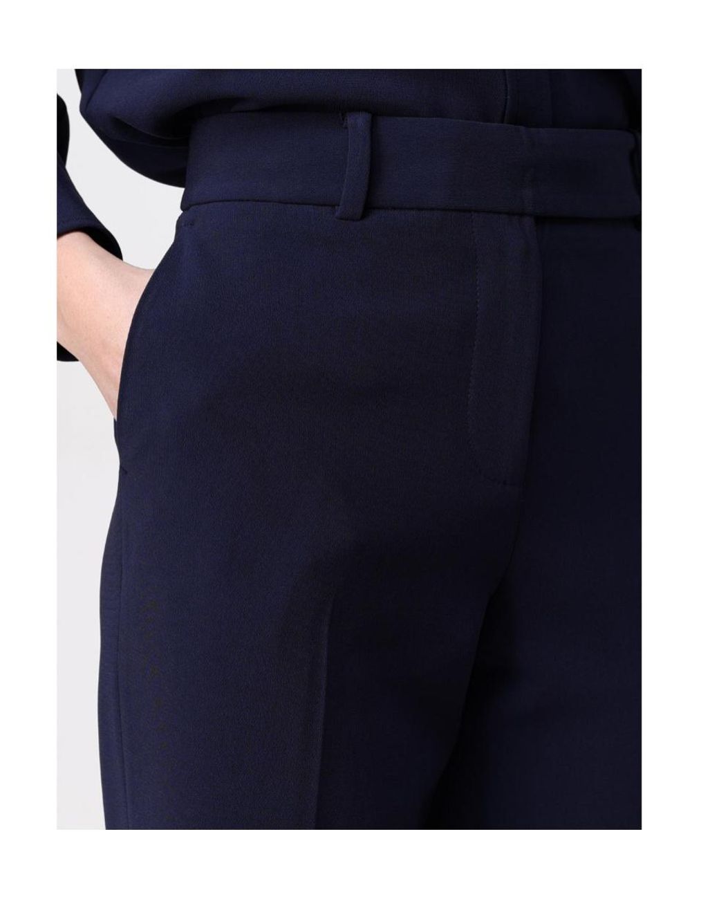 Michael Kors Blue Straight Leg Pleated Pants