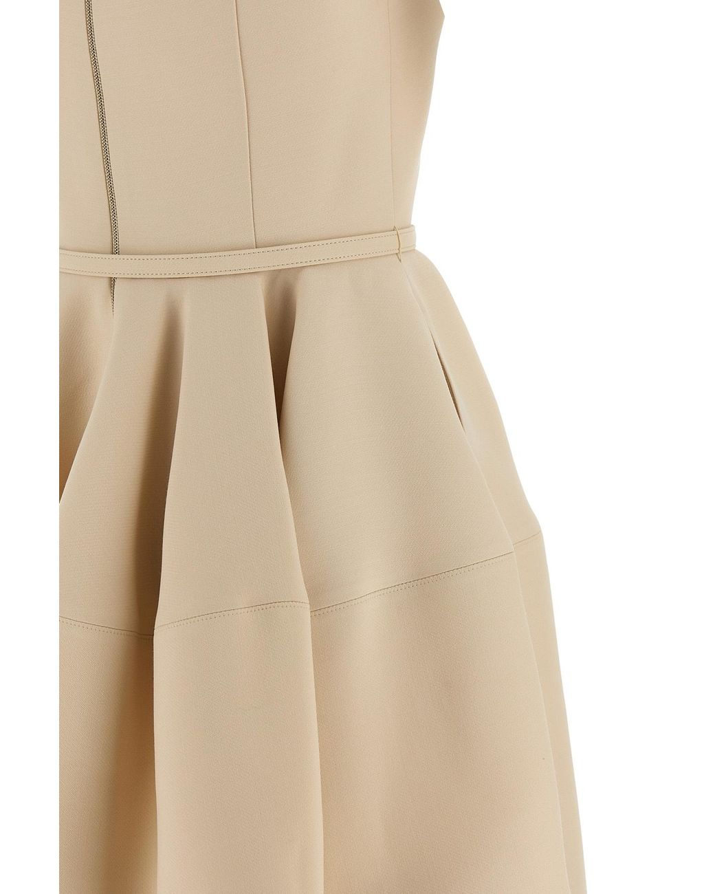 Fendi Natural Belted-Waist Sleeveless Dress