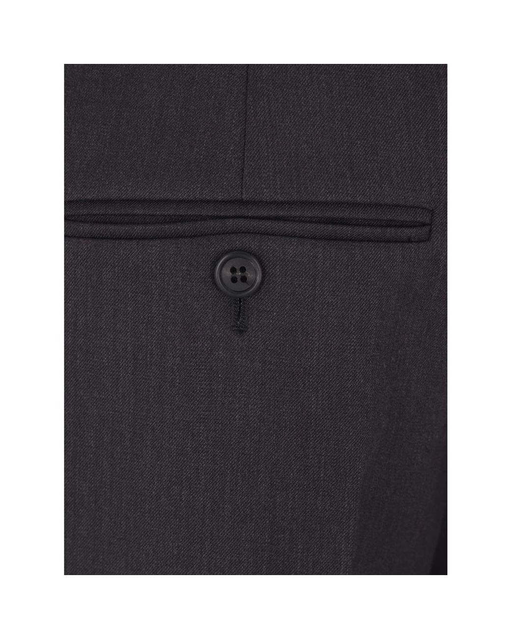 Prada Blue Safety-Pin Detailed Tailored Trousers