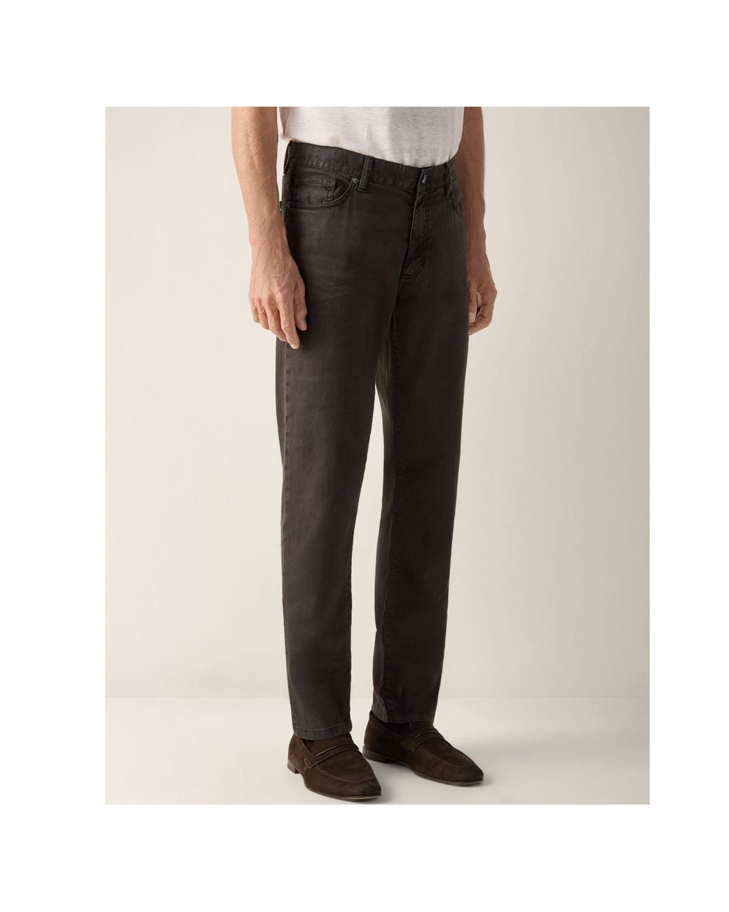 Zegna Gray Roccia Slim Straight Jeans for men