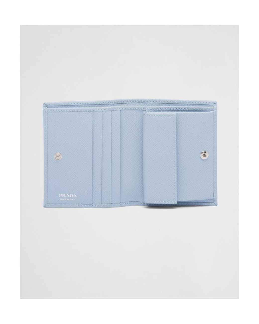 Prada Blue Small Saffiano Leather Wallet
