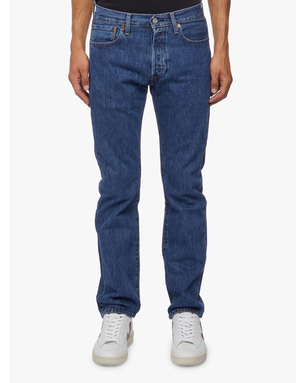 Levi's Blue 501 Original Fit Straight-Leg Jeans for men