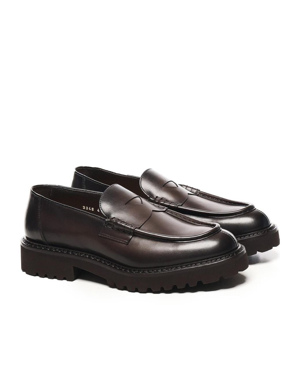 Doucal's Black Penny Slit Loafers for men