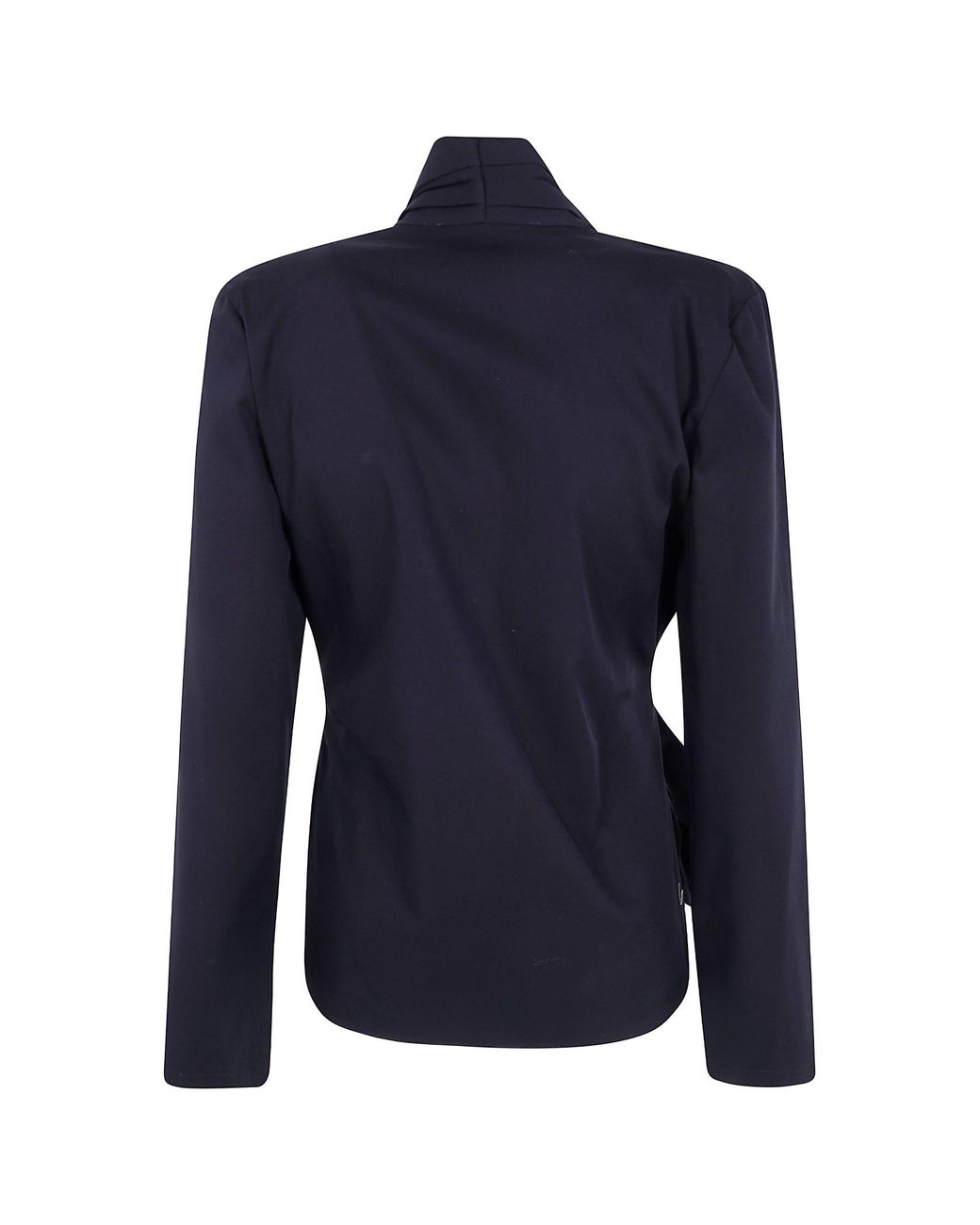 Maria Calderara Blue Twill Draped Shirt