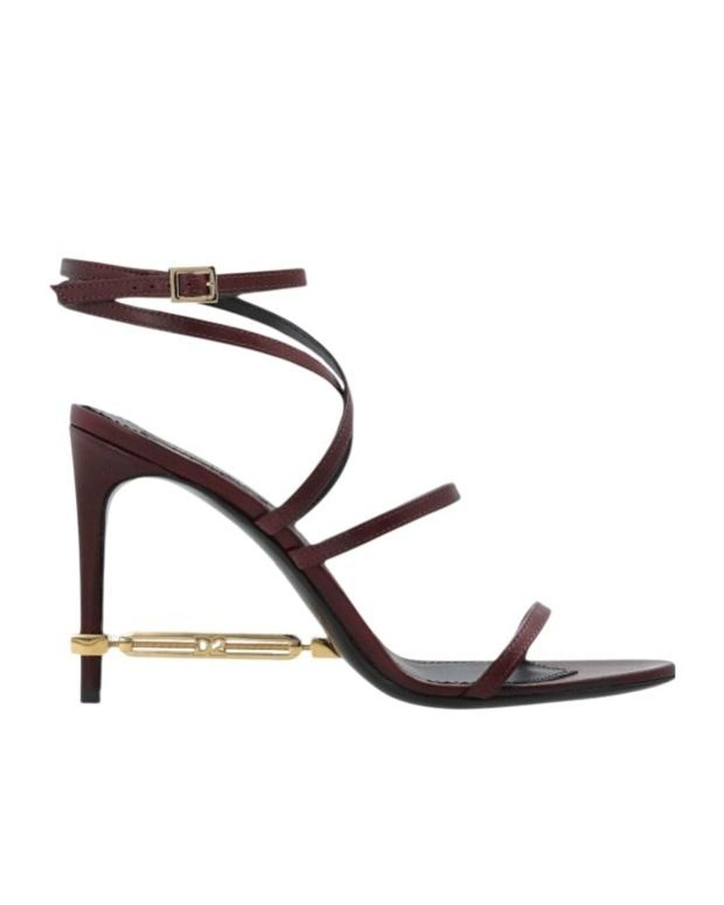 DSquared² Metallic Strappy Embellished Heeled Sandals