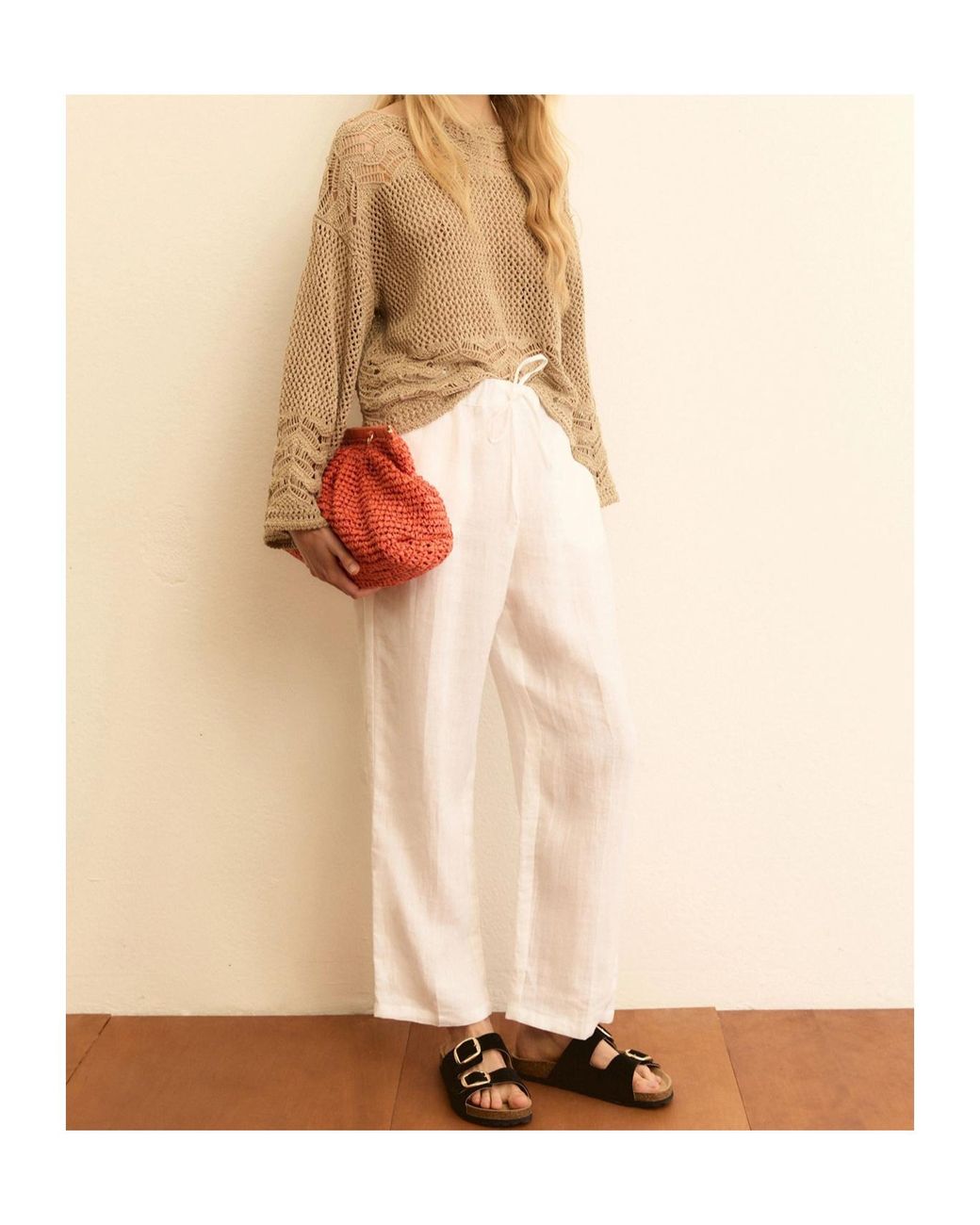 Marella Natural Linen Canvas Joggers