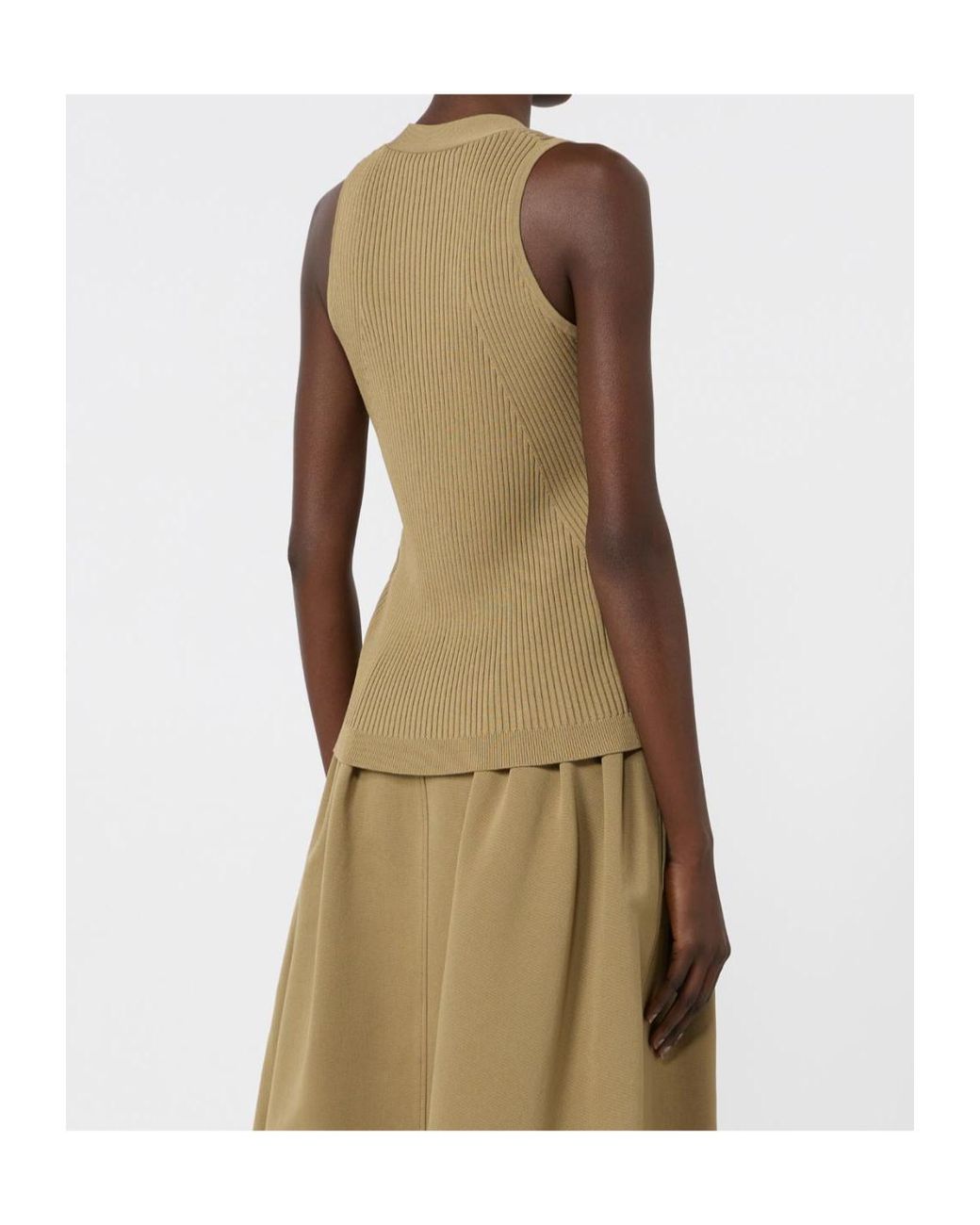 Max Mara Green Semi-Fitted Knit Waistcoat
