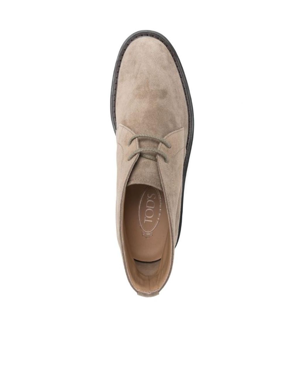 Tod's Gray Desert Round Toe Lace-Up Boots for men