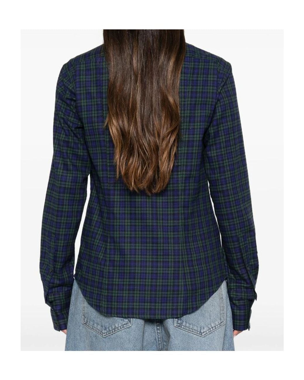 Dries Van Noten Blue Long-Sleeved Shirt