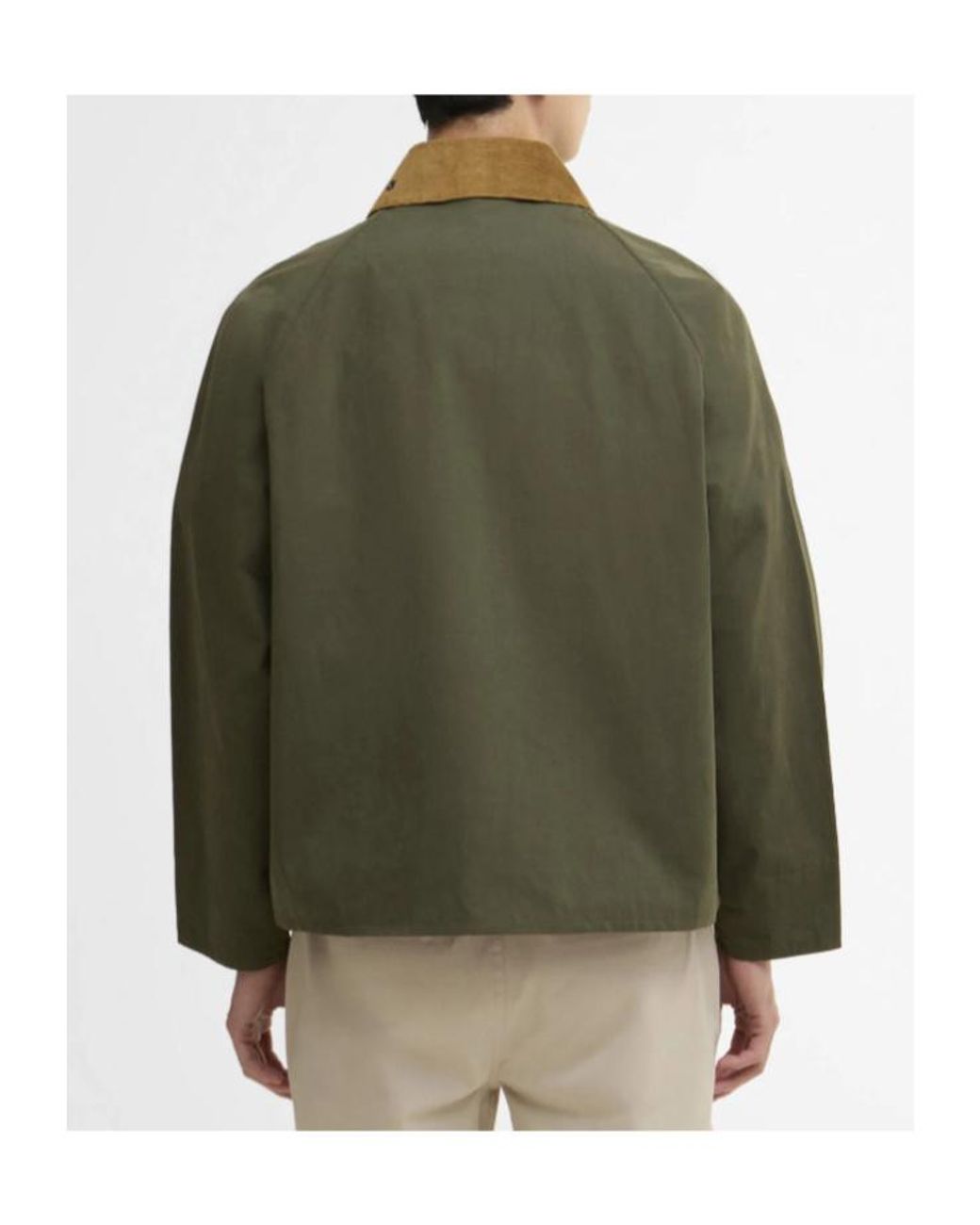 Barbour Green Corduroy-Collar Plaid Jacket