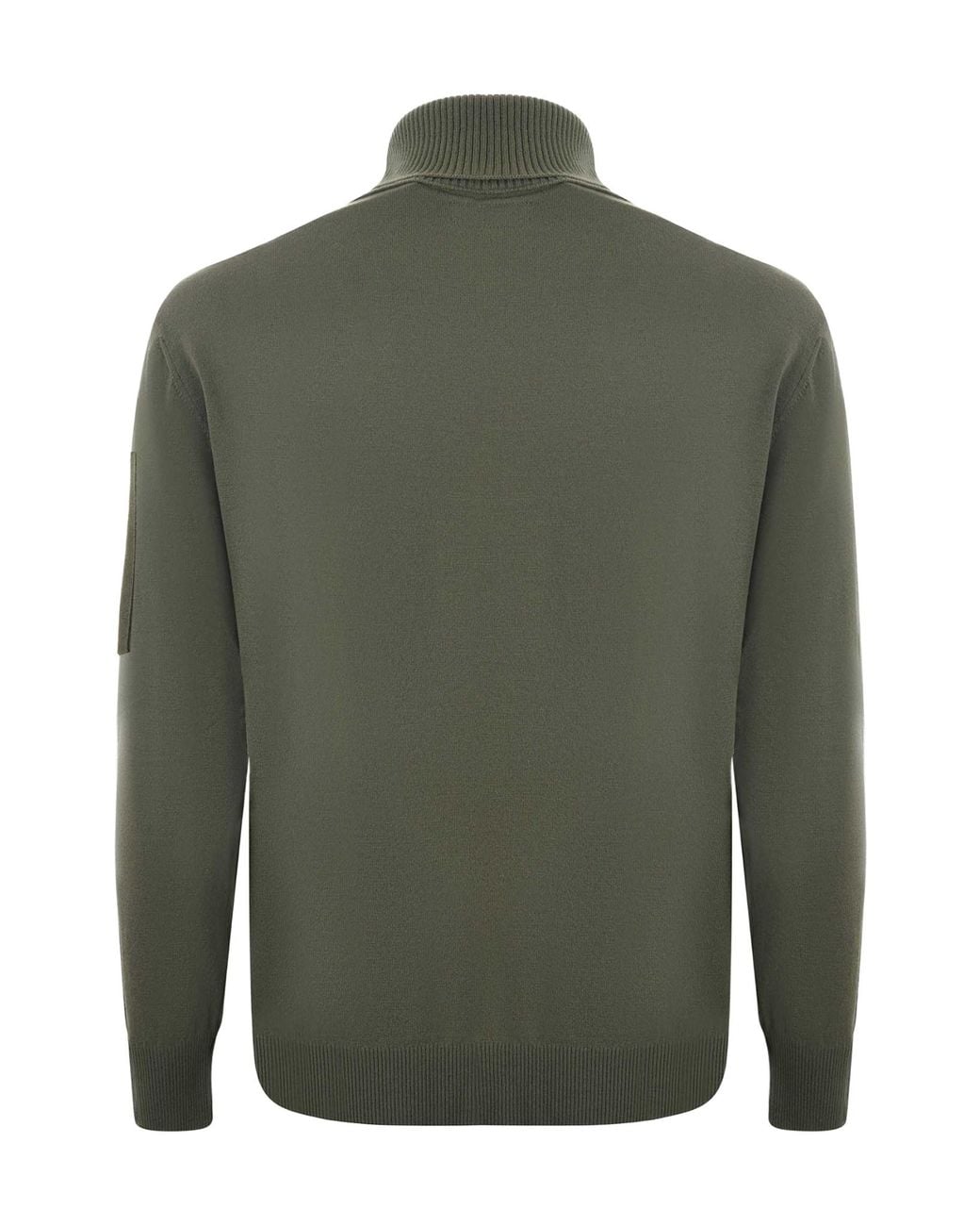 C P Company Green Ribbed Turtleneck Sweater for men