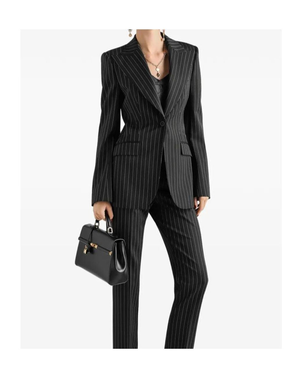 Dolce & Gabbana Black Turlington Pinstriped Blazer