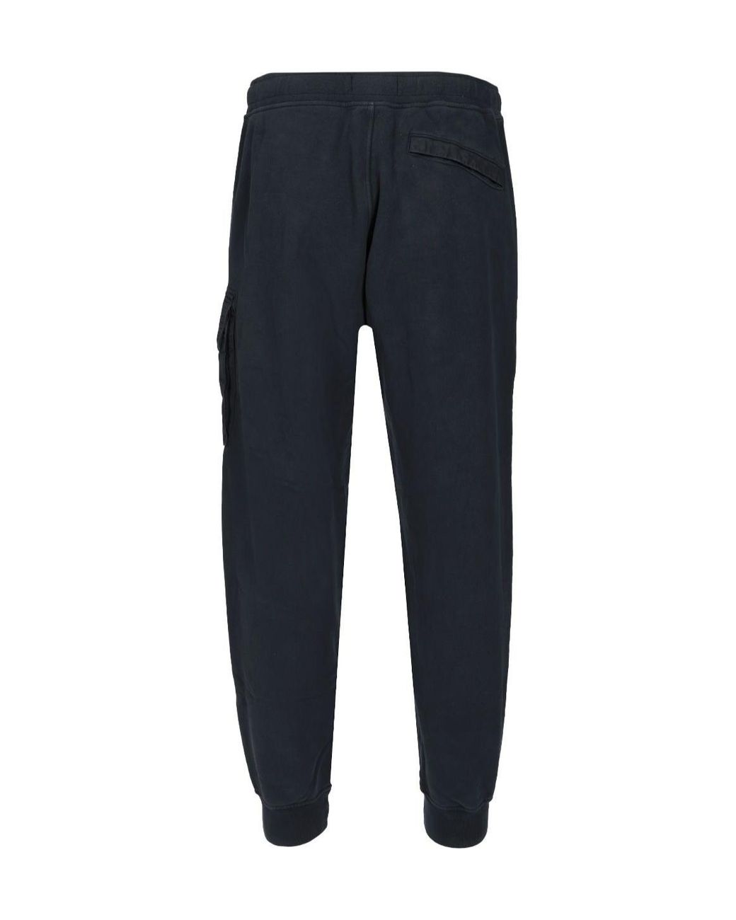 Stone Island Blue Logo Patch Tapered Leg Pants for men