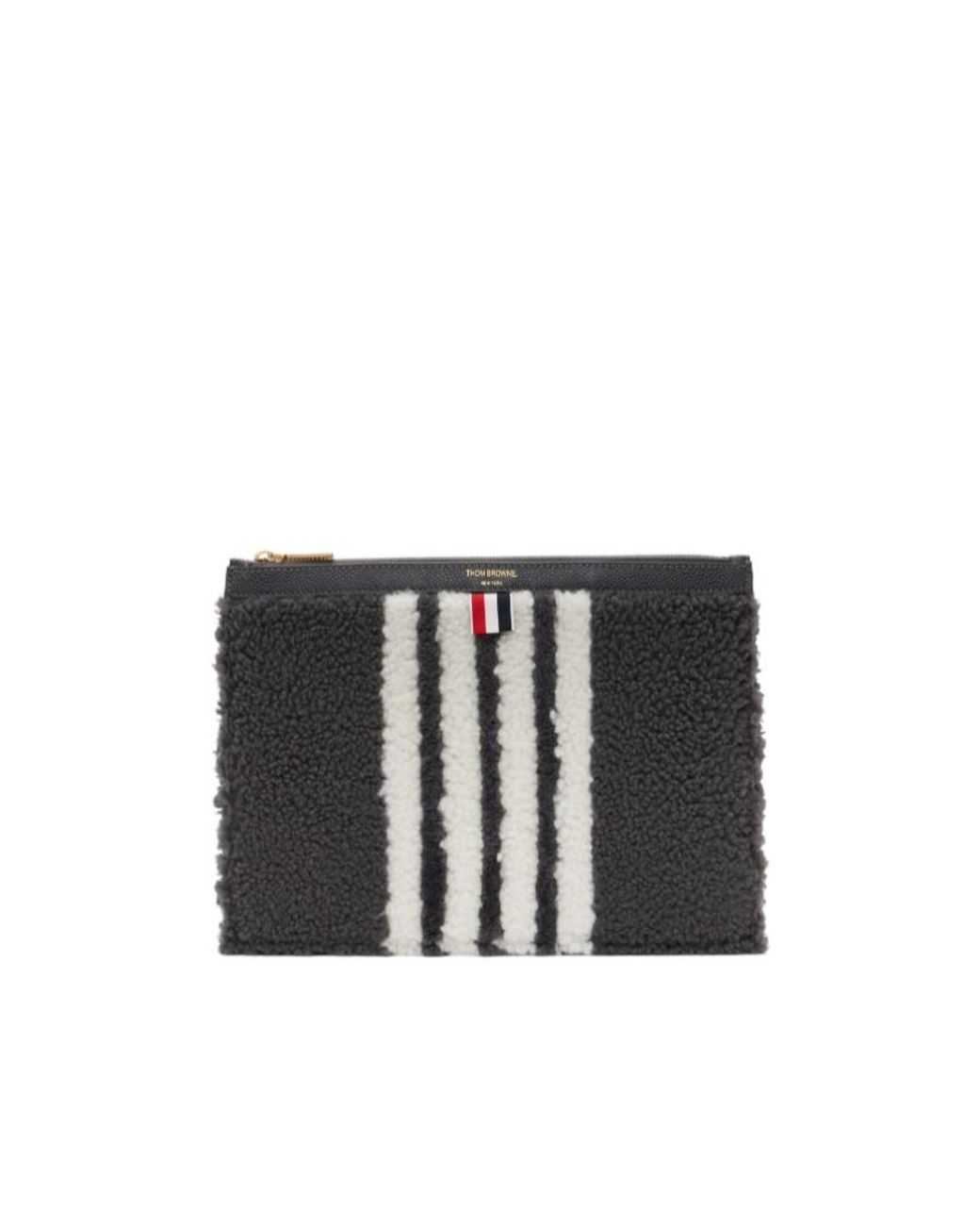Thom Browne Black Small 4-Bar Stripe Document Holder for men