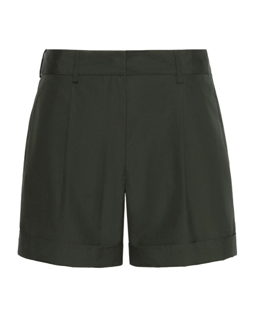 Max Mara Green Ubino Pleated-Front Cuffed-Hem Shorts