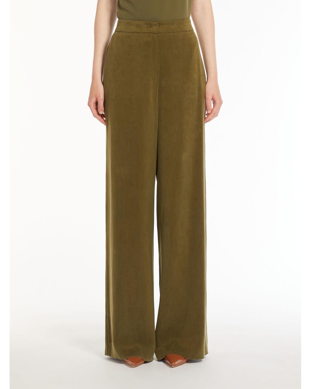 Max Mara Green Studio High Waist Wide Leg Trousers
