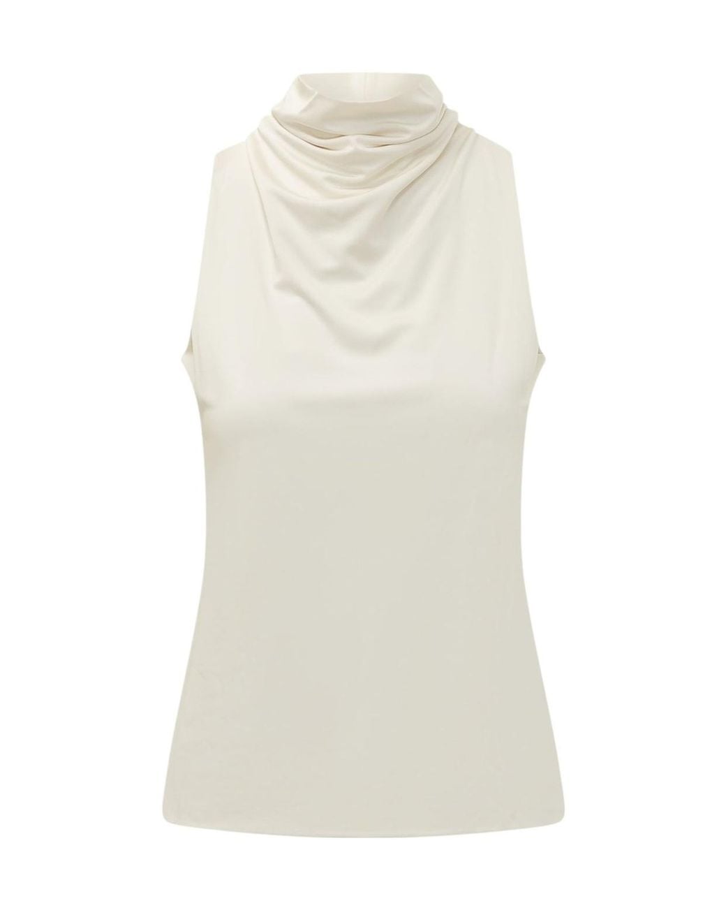 Boss White Boss Ecary Draped Sleeveless Top