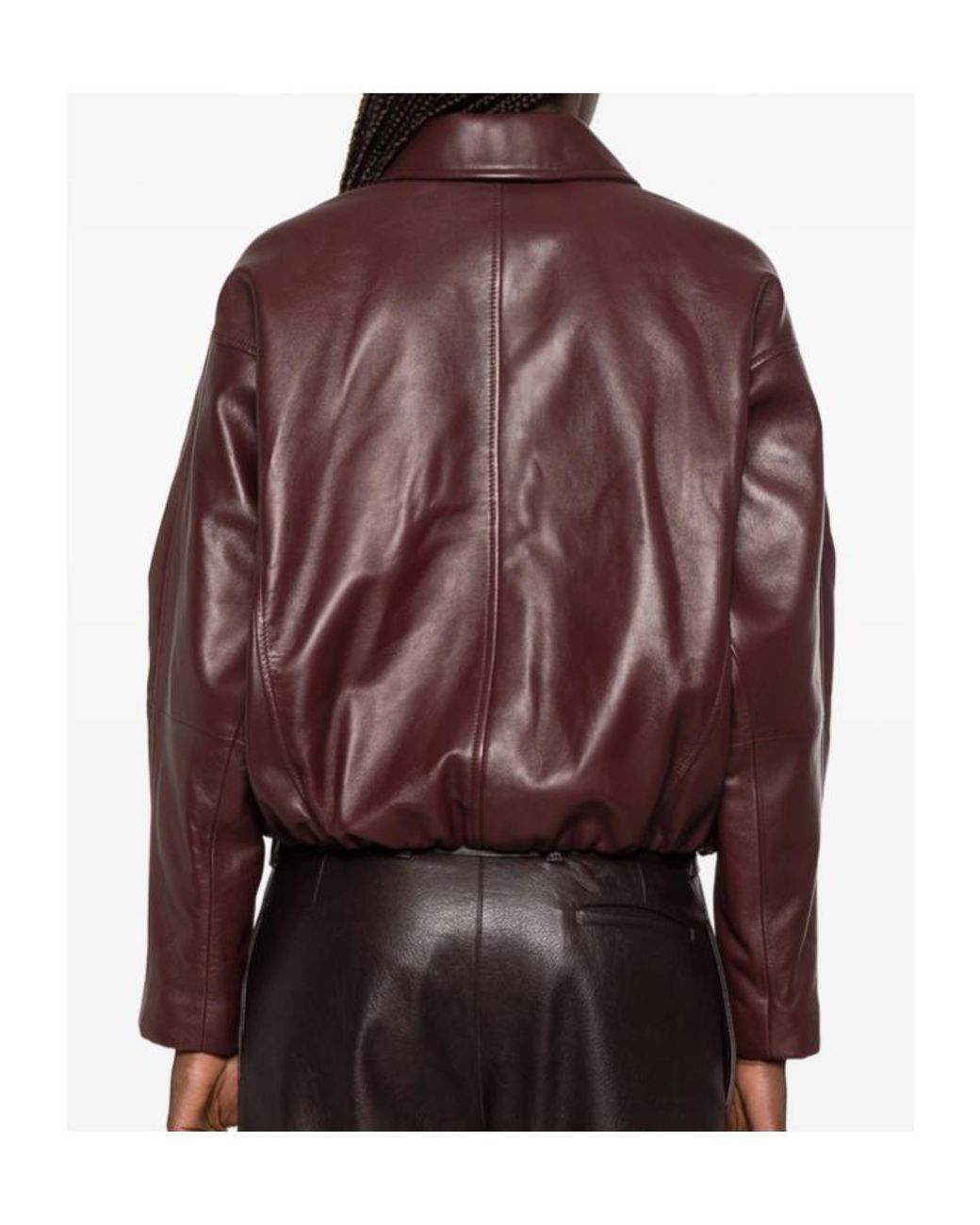 Brunello Cucinelli Brown Zip-Up Leather Jacket