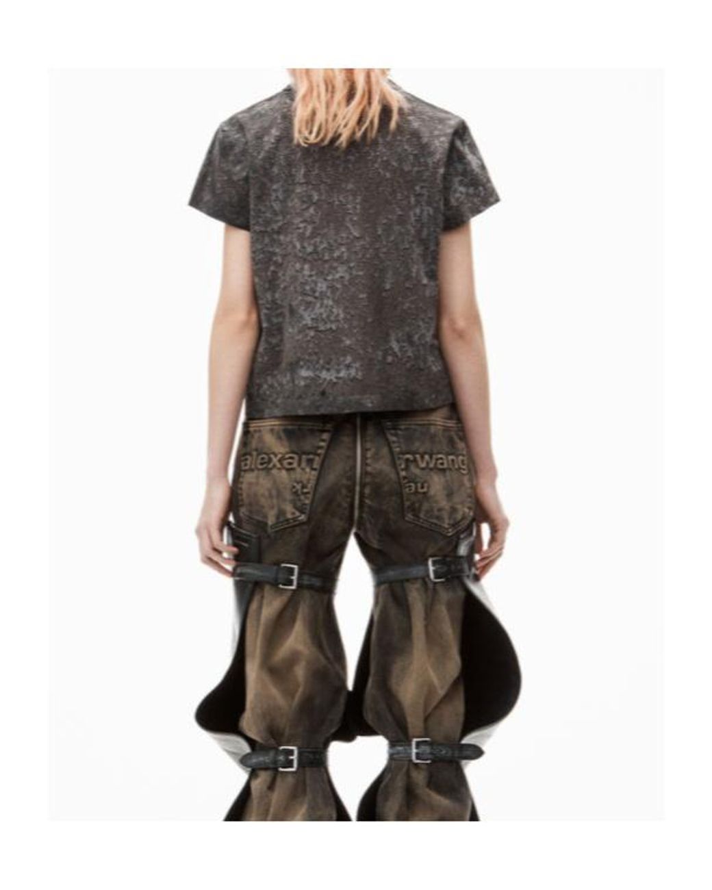 Alexander Wang Gray Splatter-Wash Crewneck T-Shirt