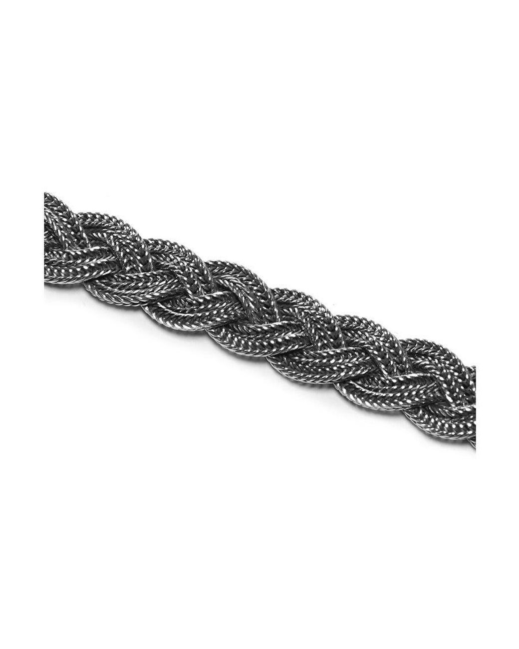 Emanuele Bicocchi Metallic Flat Braided Bracelet for men