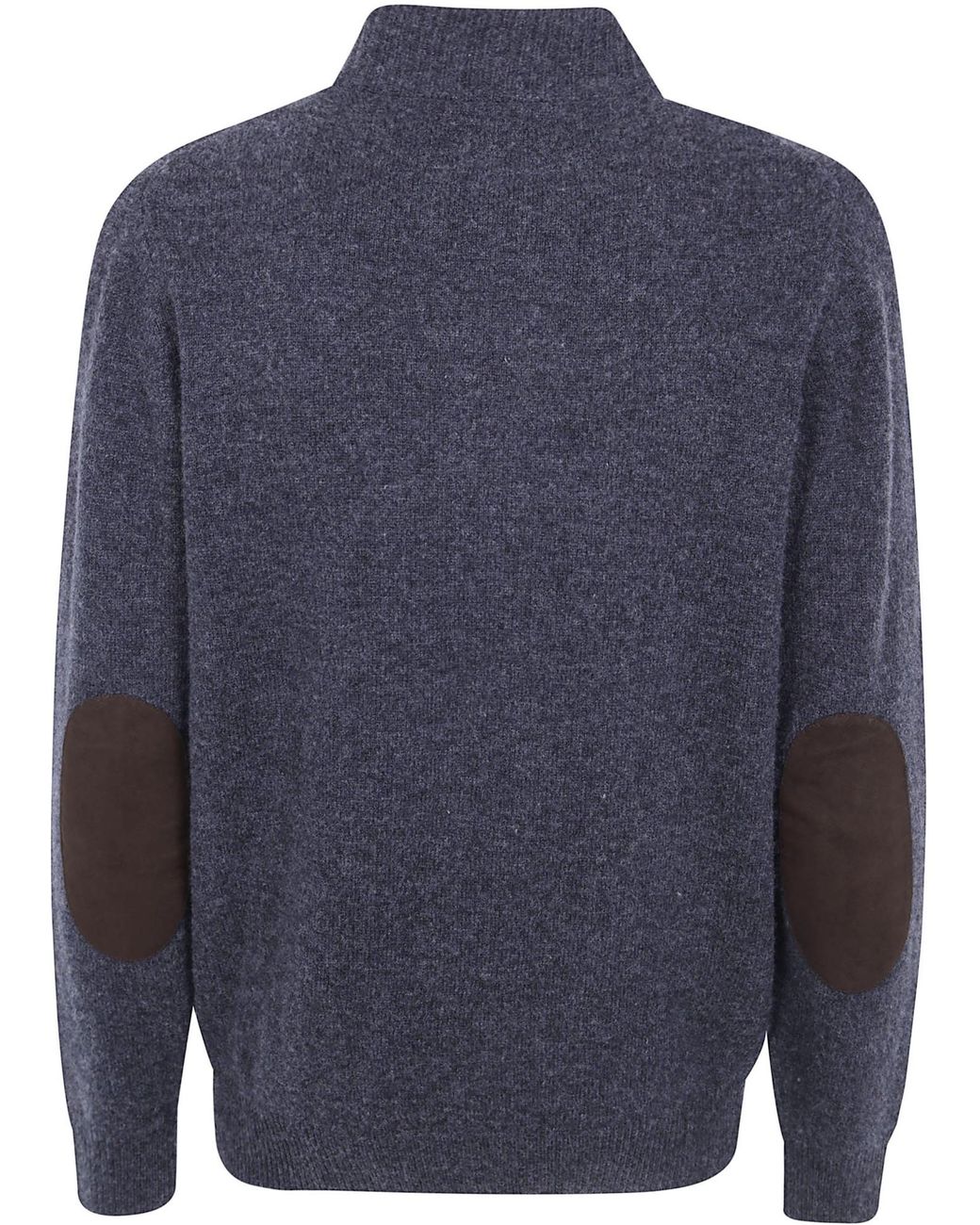Barbour Blue Essential Elbow-Patch Cardigan for men