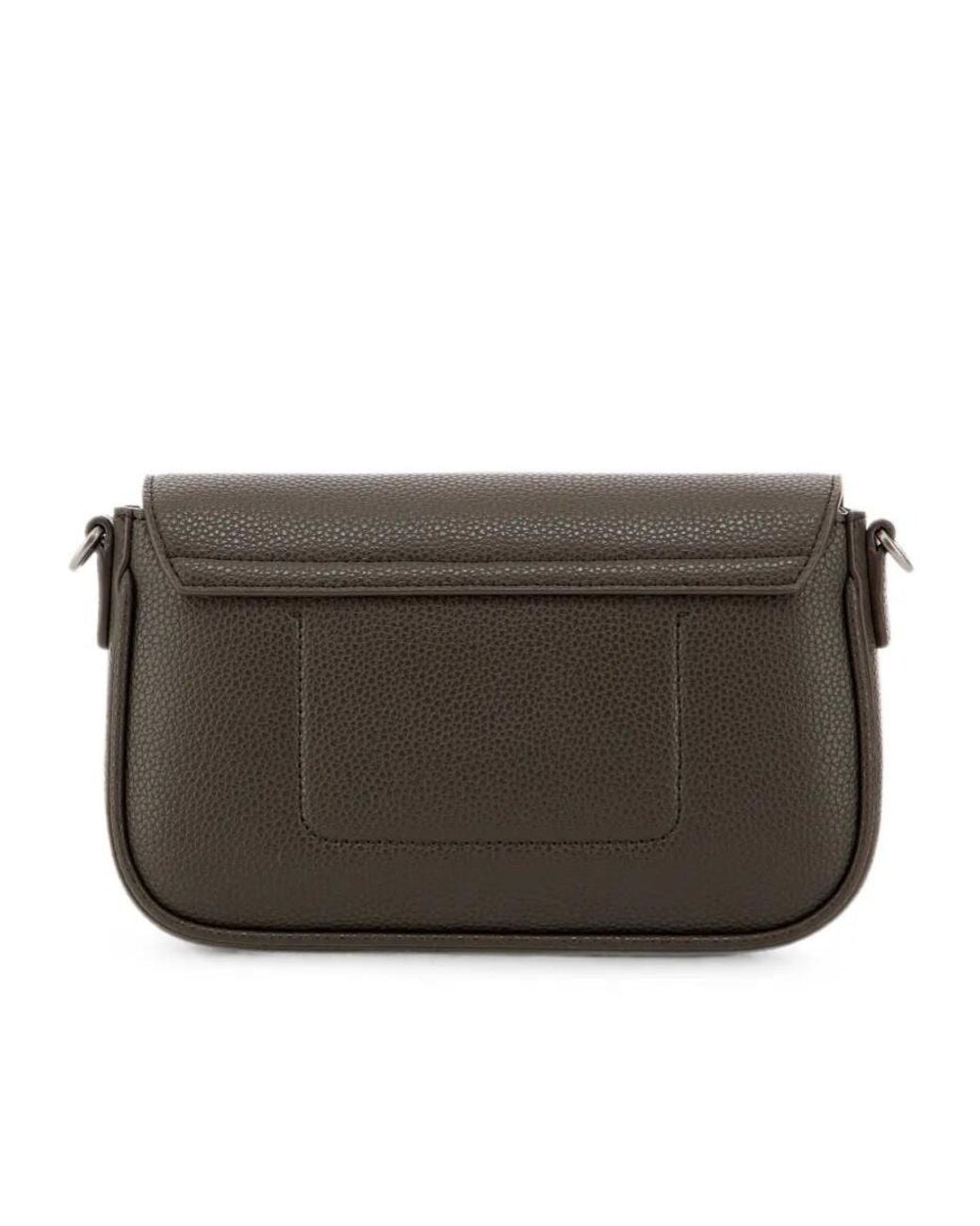 Emporio Armani Black Logo-Print Pebbled-Effect Crossbody Bag