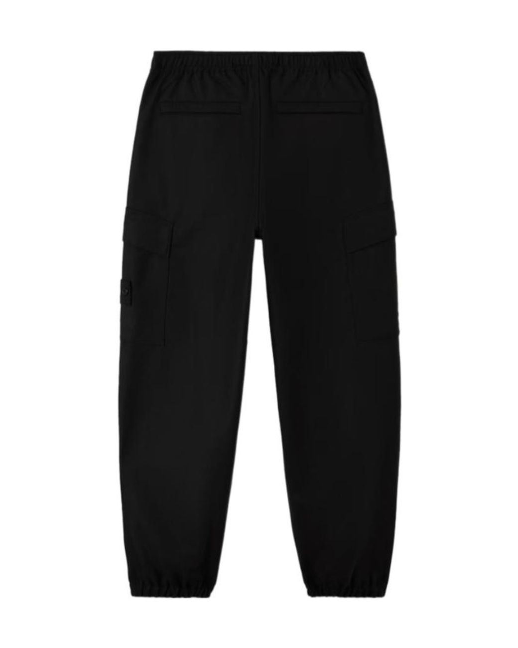 Stone Island Black Logo Patch Straight Leg Pants for men
