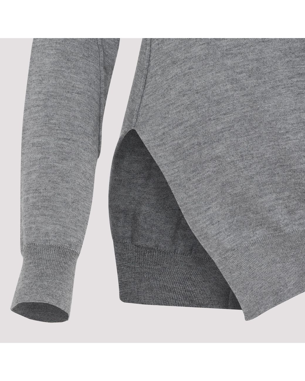 The Row Gray Roll-Neck Asymmetric Knitted Top