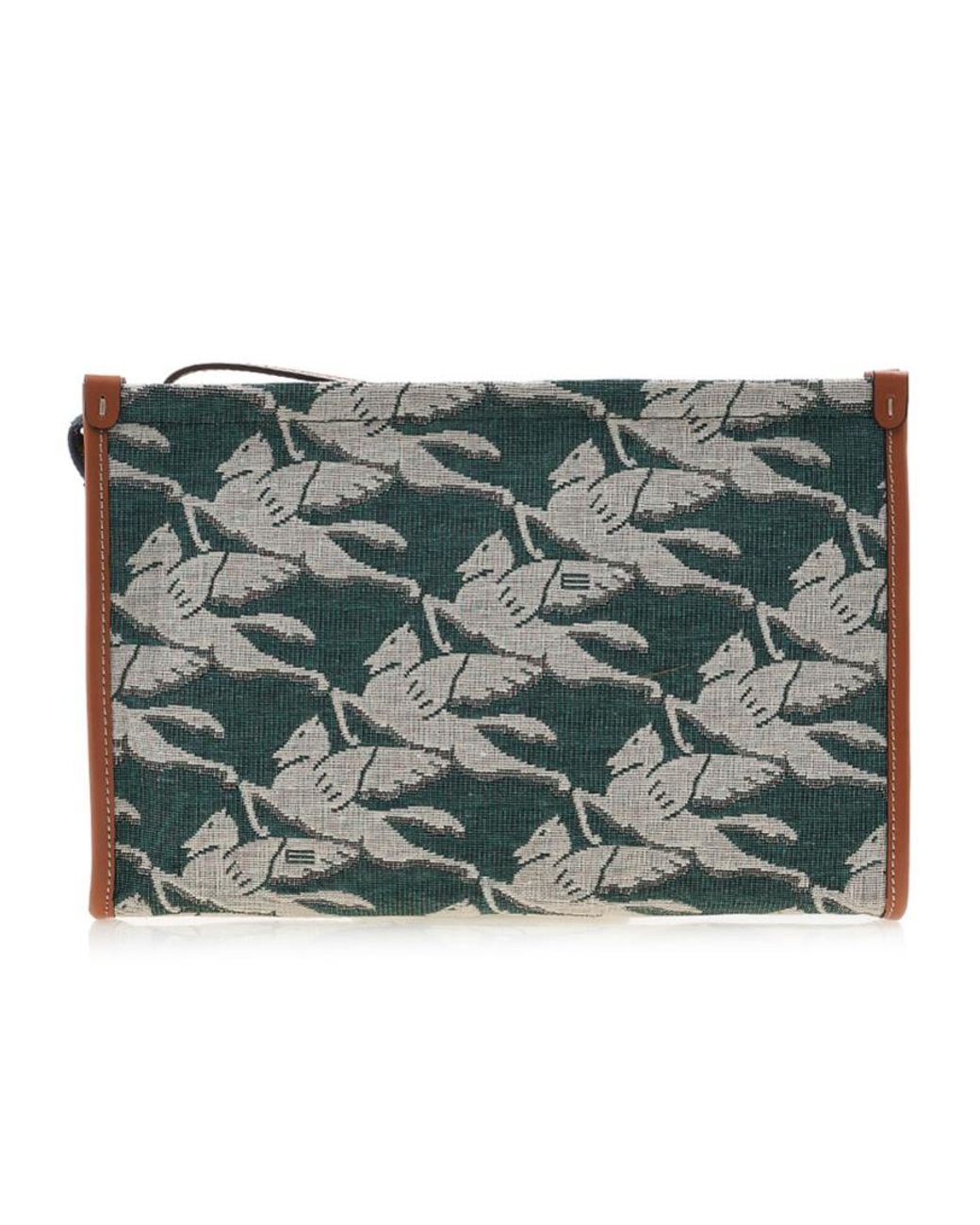 Etro Green Pattern Clutch