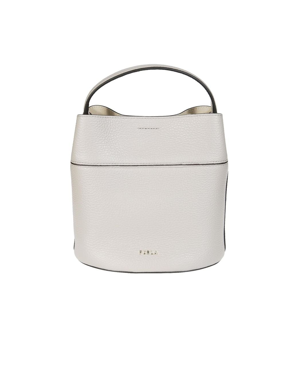 Furla White Amelia Mini Bucket Bag