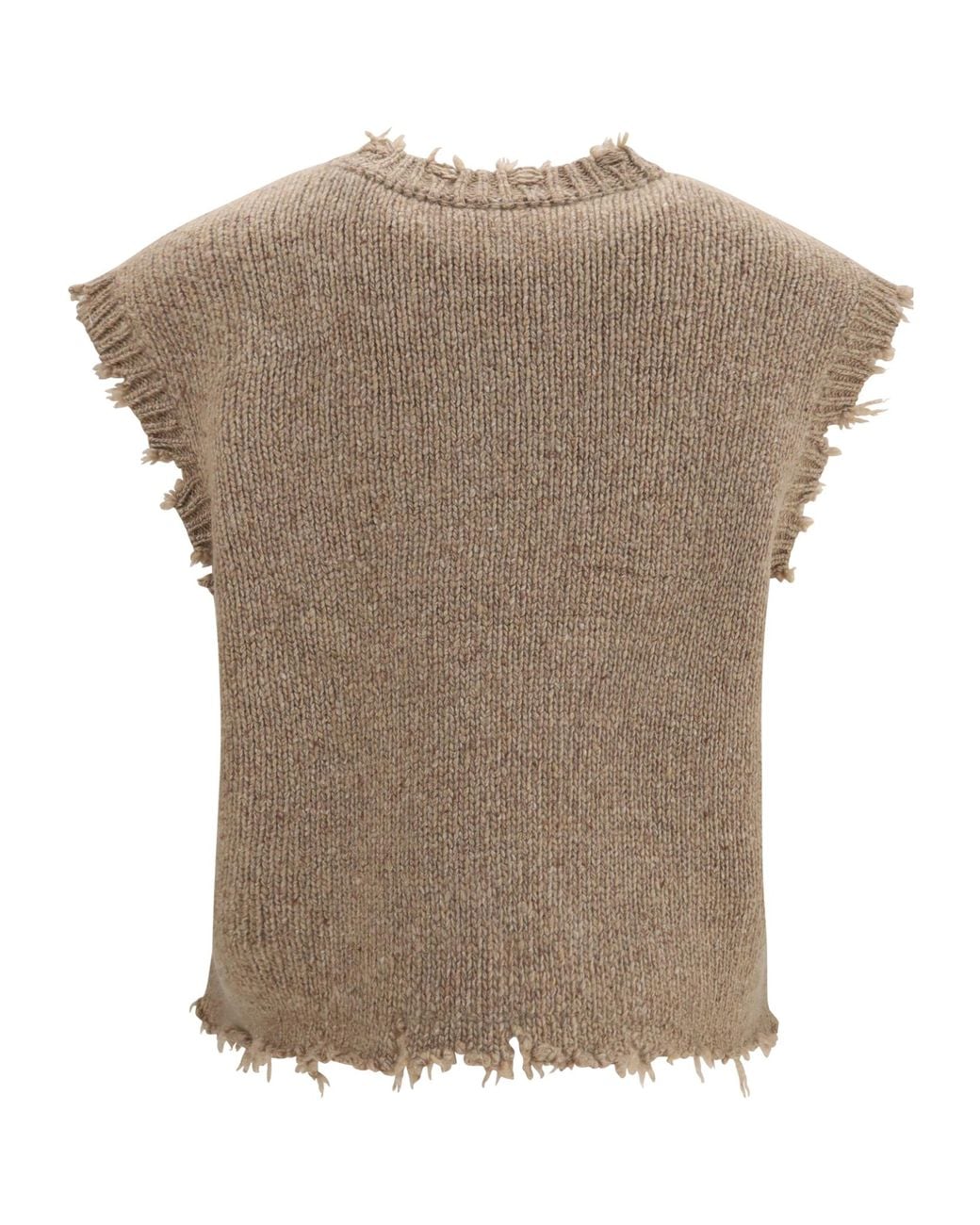 R13 Gray Distressed Animal-Pattern Knitted Top