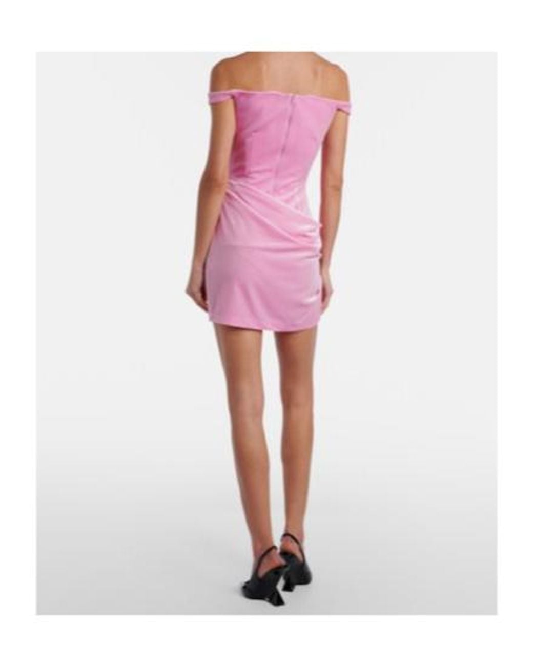 Alex Perry Pink Draped Velvet Bustier Dress