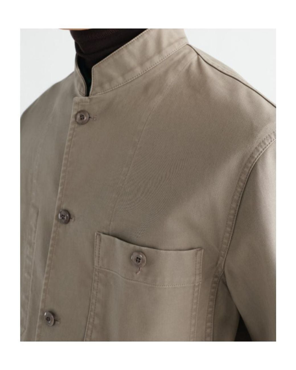 Lemaire Brown Stand-Collar Jacket for men