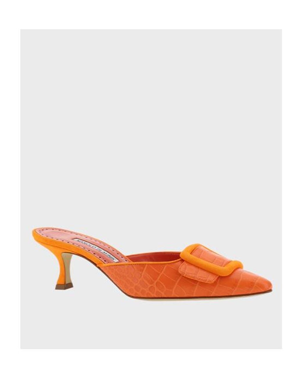 Manolo Blahnik Orange Pointed Low-Heeled Shoes