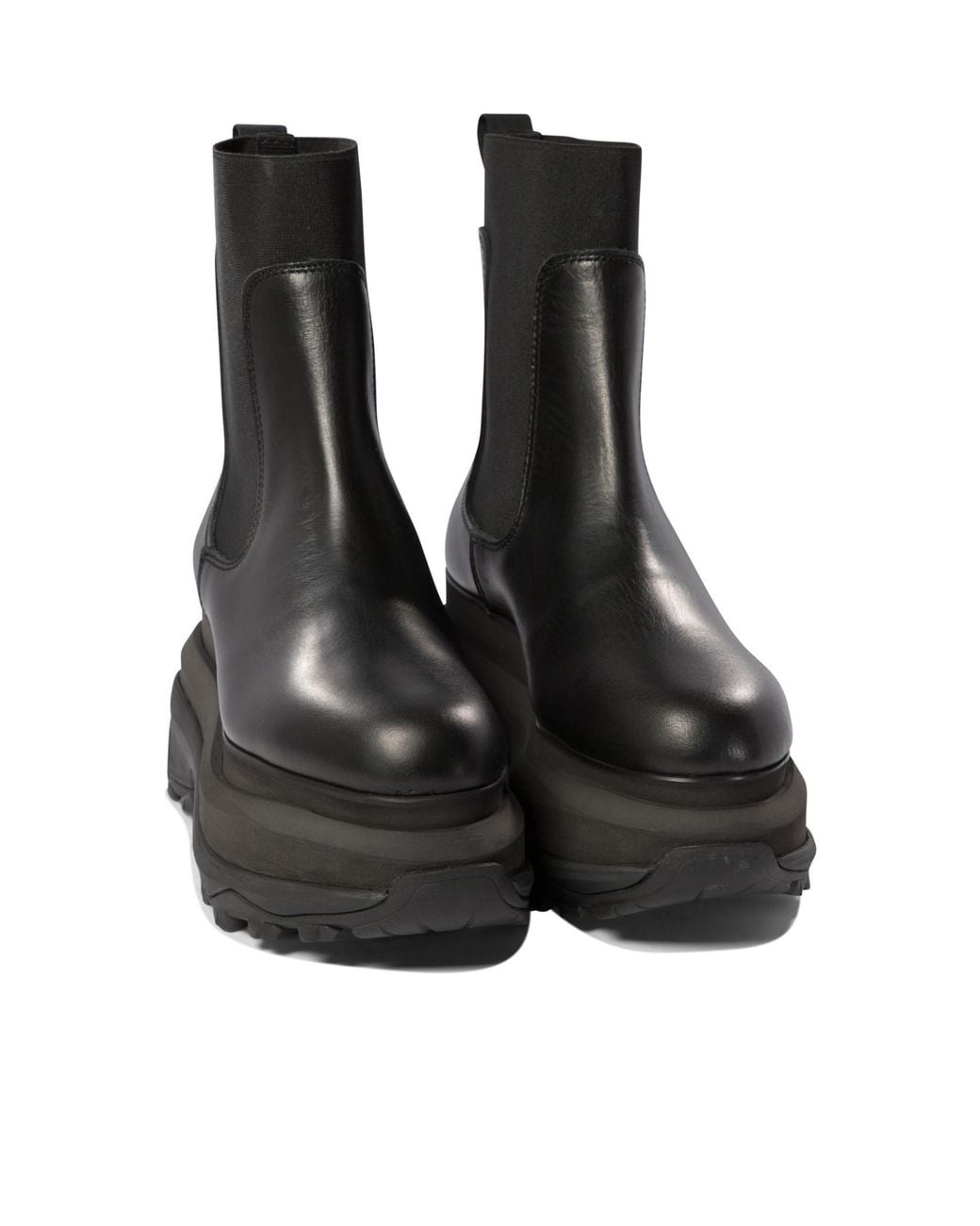 Sacai Black Chelsea Leather Ankle Boots