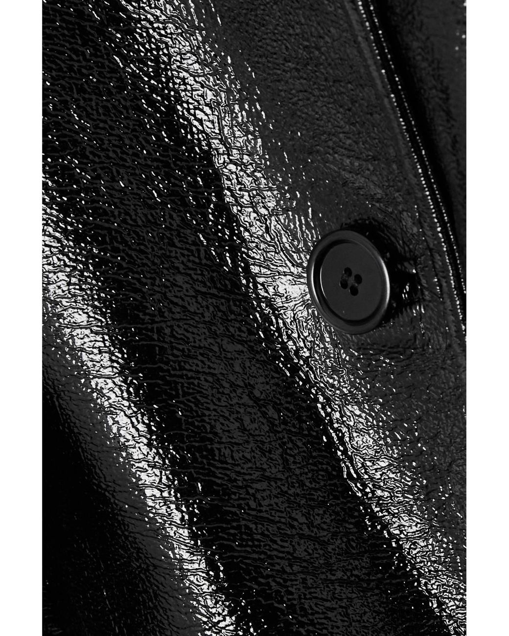 Courreges Black Cocoon Convertible Coated Cotton-Blend Jacket